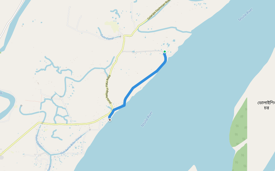 Kacha Road (East Auliapur Wapda 1.5km) walking route map in Dashmina