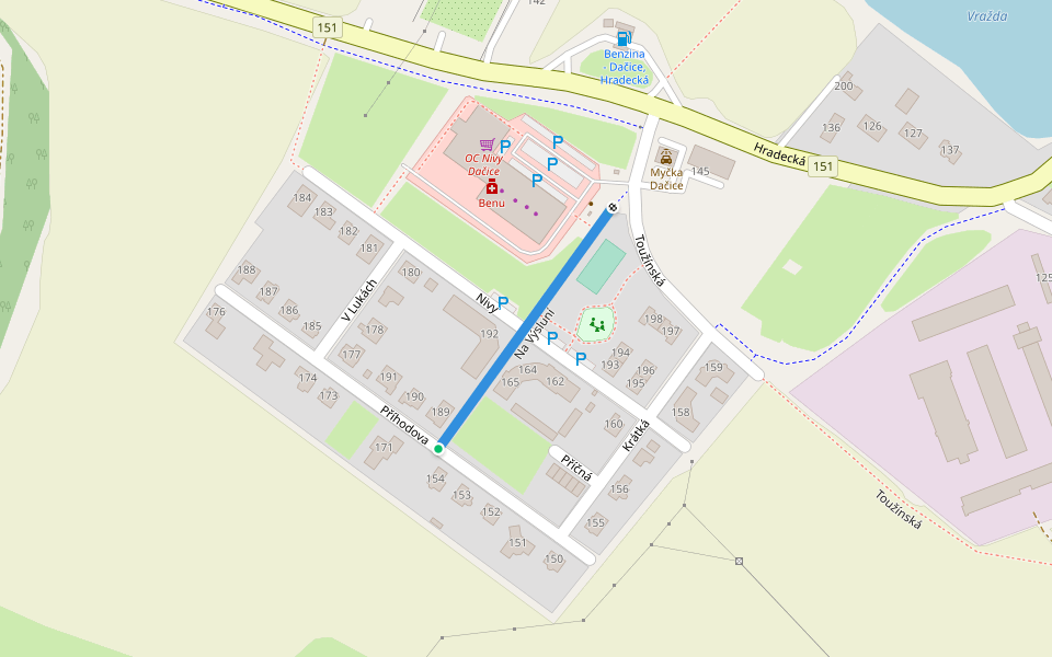 Na Výsluní walking route map in Dačice