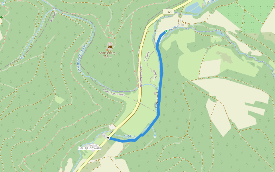Emsbachtrail walking route map in Eitelborn