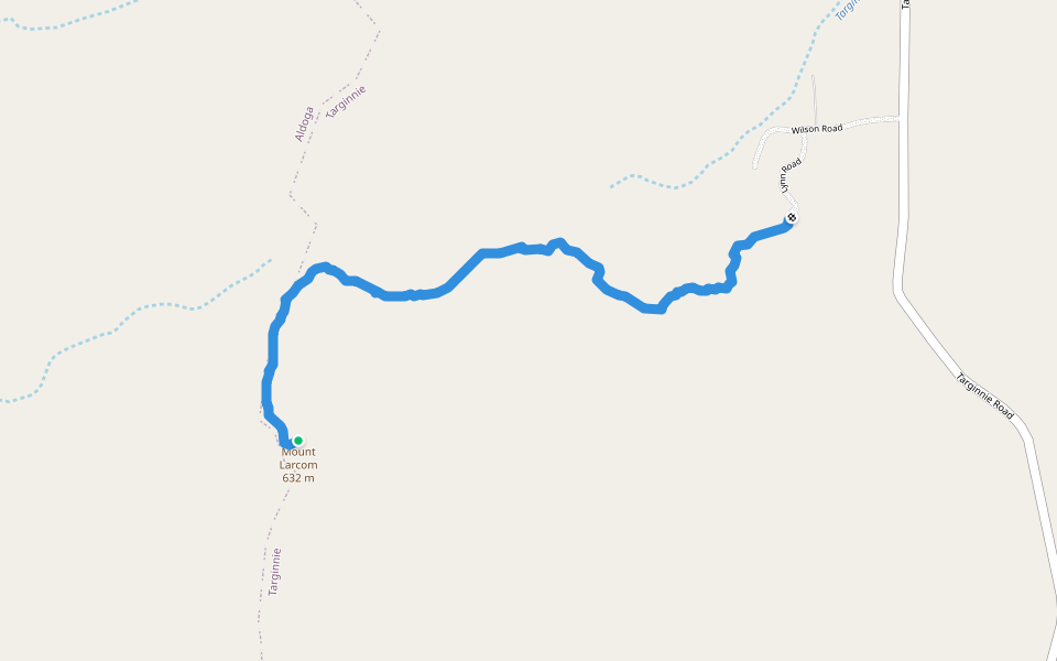 Mount Larcom Hiking Trail walking route map in Targinnie