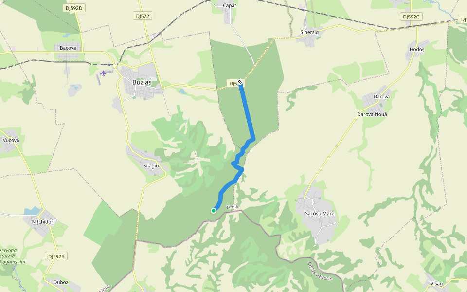 Central Path Silagiu Padure walking route map in Silagiu