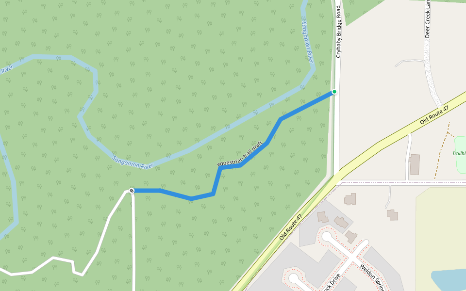 equestrian trail draft walking route map in Monticello