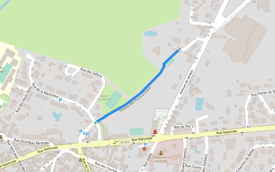 Chemin des Fours à Chaux walking route map in Lys-Haut-Layon