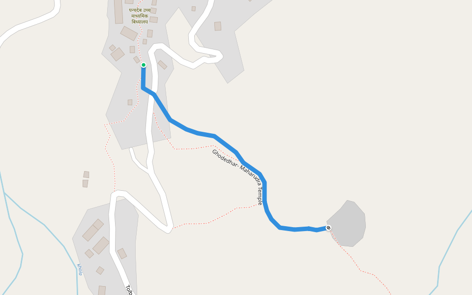 Ghodedhar- Maharudra Temple walking route map in Sitad
