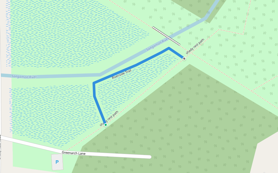 Riverside Trail walking route map in Monticello