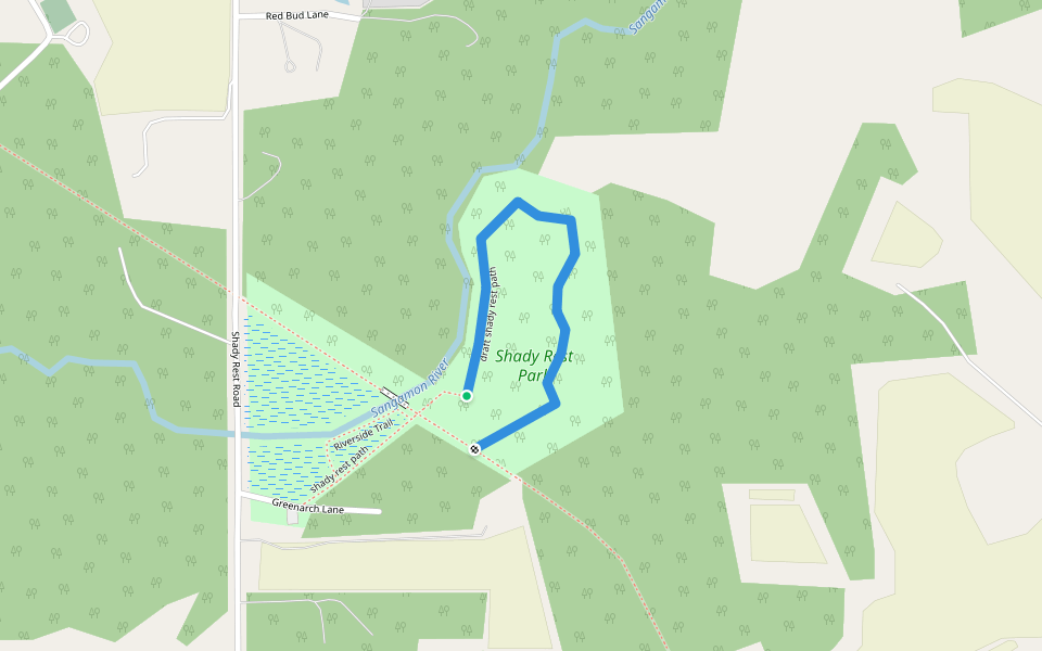 draft shady rest path walking route map in Monticello