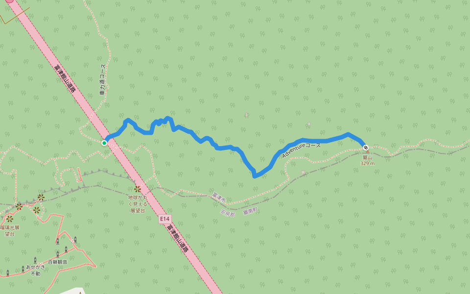 Adventureコース walking route map in Kyonan