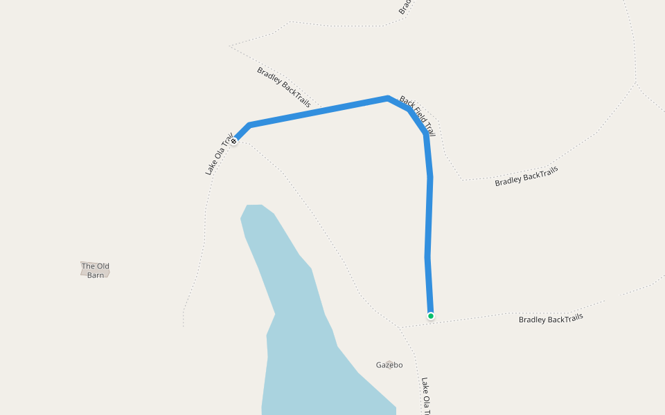 Back Field Trail walking route map in Millry