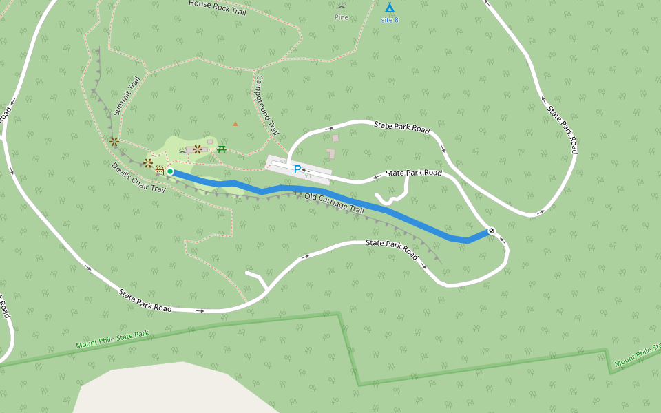 Old Carriage Trail walking route map in Charlotte