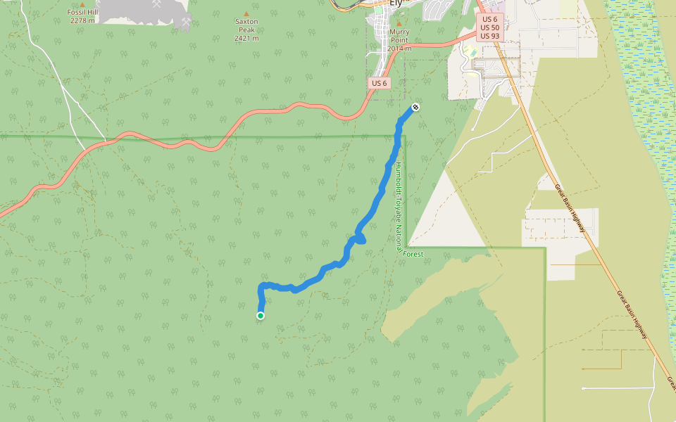 Ice Plant Single Track walking route map in Ely