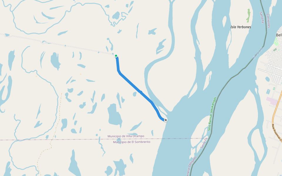 Ruta Provincial 32 walking route map in Puerto Ocampo