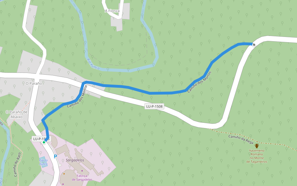 Camiño dos Mortos walking route map in Cervo