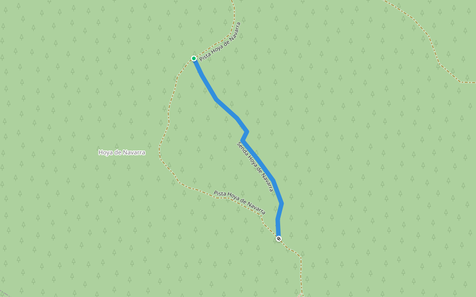 Senda Hoya de Navarra walking route map in Fuentes de Rubielos
