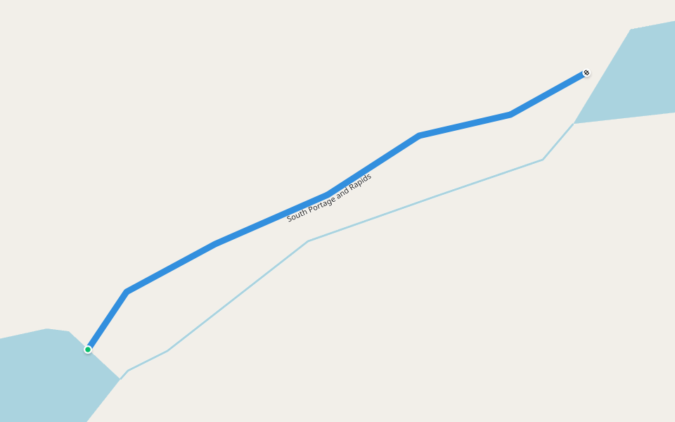 South Portage and Rapids walking route map in Sandy Lake