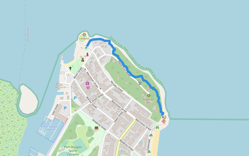 Flagstaff Hill Walking Trail walking route map in Port Douglas