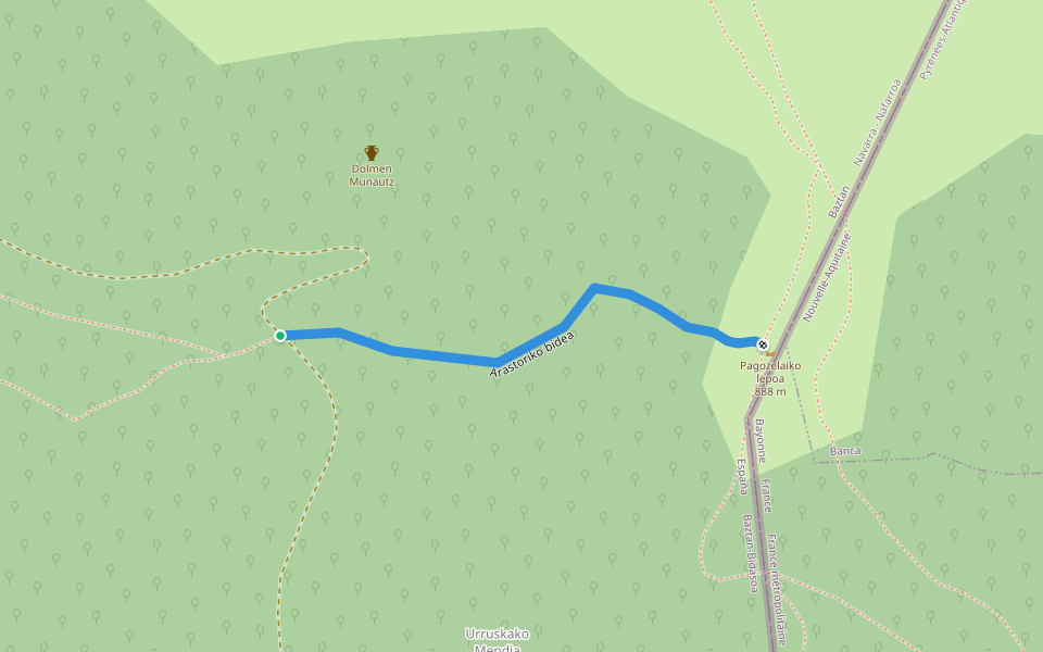 Arastoriko bidea walking route map in Baztan