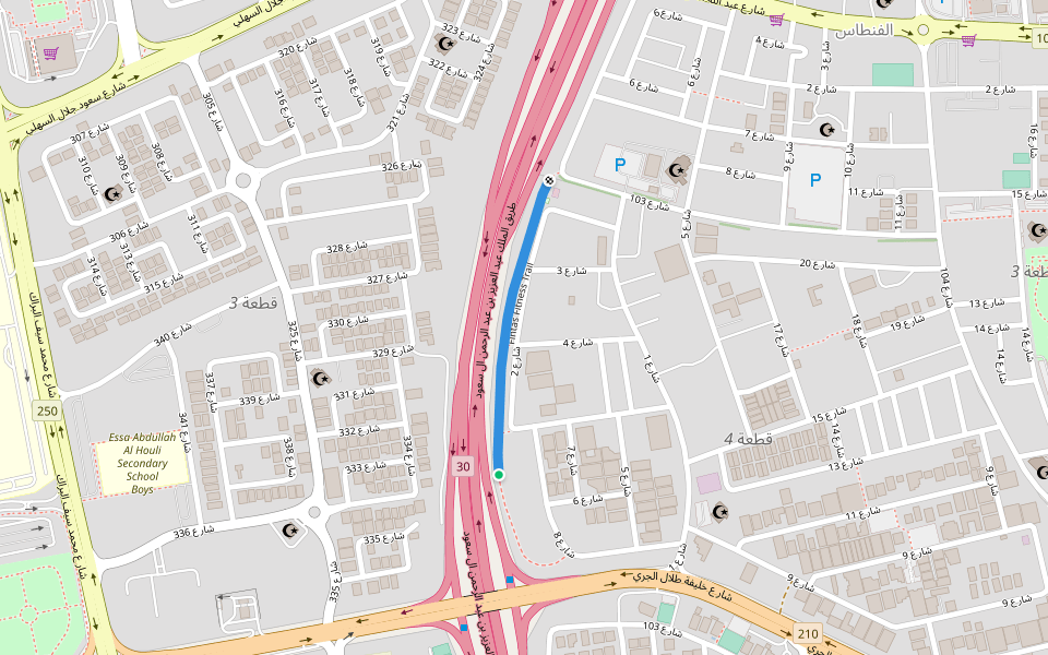 Fintas Fitness Trail walking route map in الفنطاس