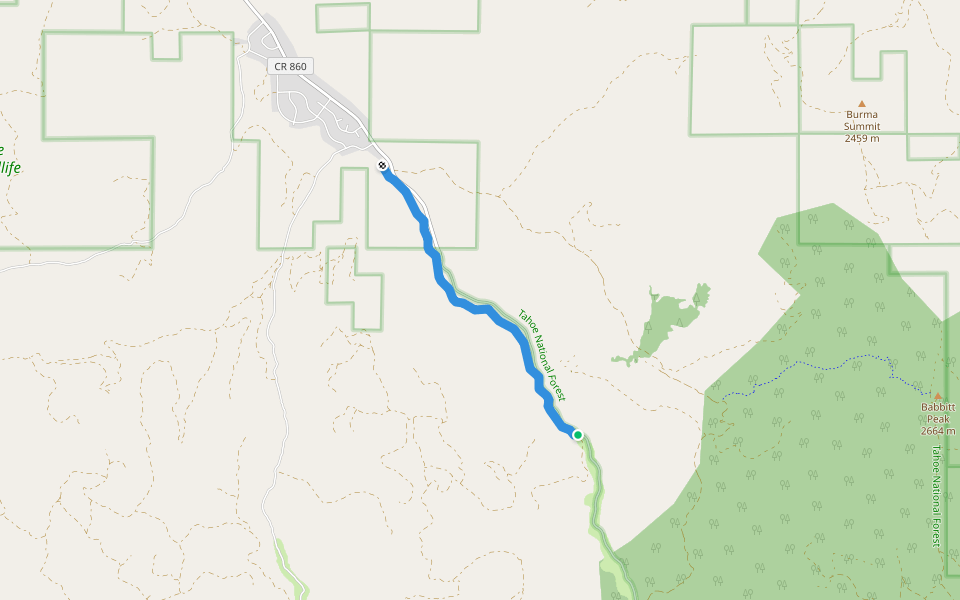 Boca Loyalton Railroad Trail walking route map in Loyalton