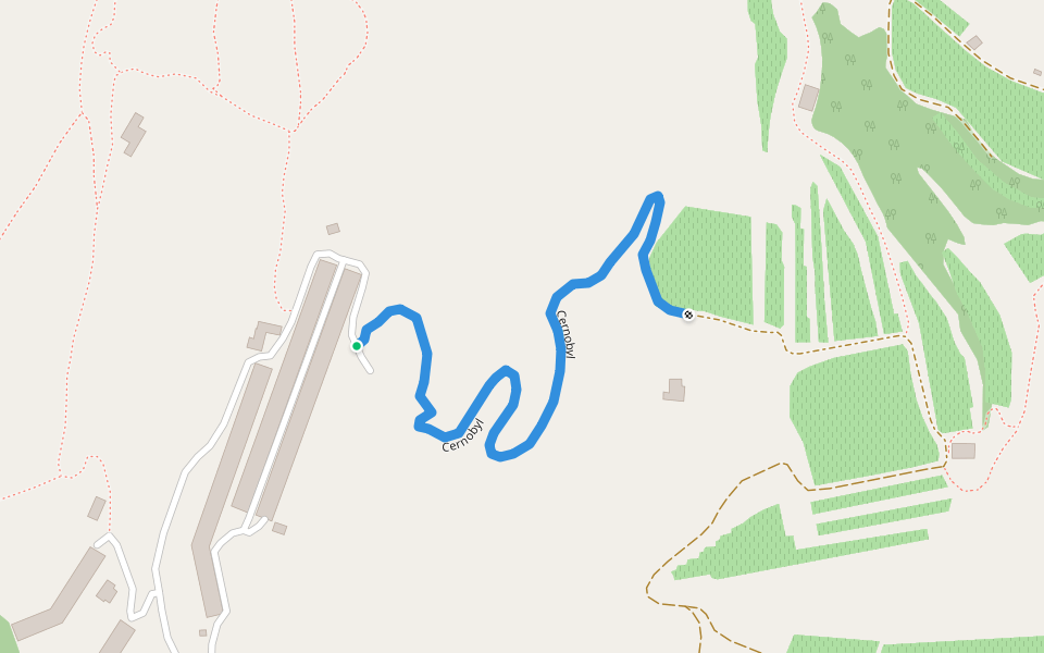 Cernobyl walking route map in Grezzana