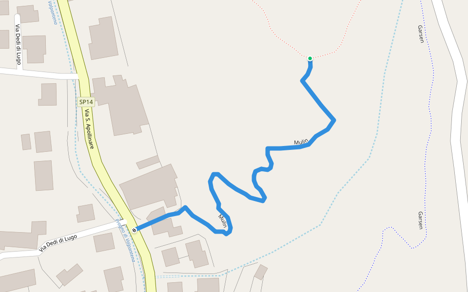 Mulin walking route map in Stallavena-lugo