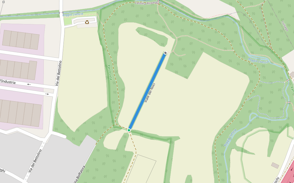 Viale dei Noci walking route map in Cassina Rizzardi