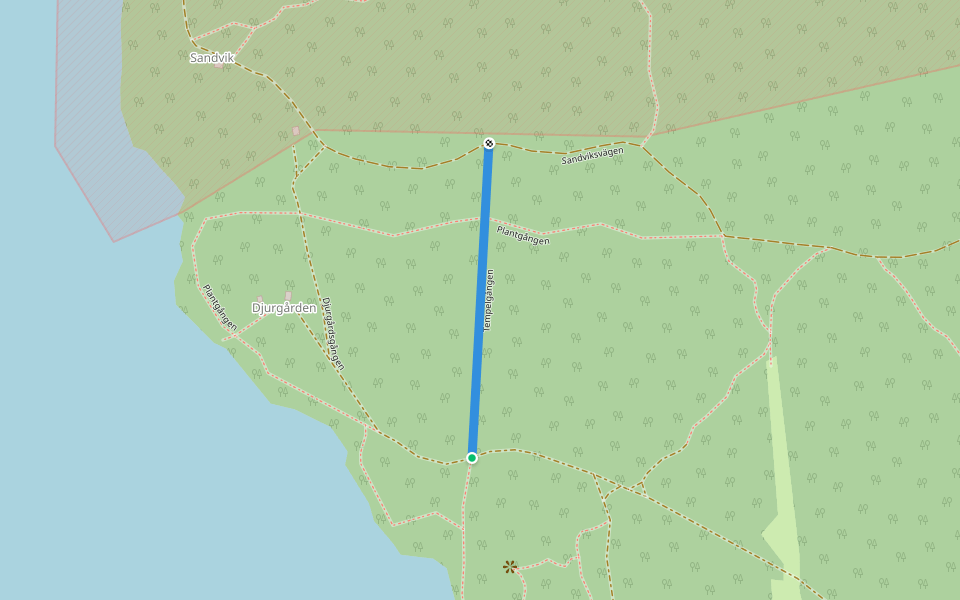 Tempelgången walking route map in Rosersberg