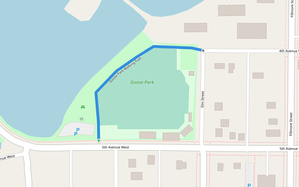 Goose Park Walking Path walking route map in Alexandria