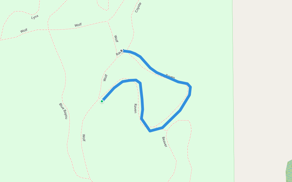 Raven walking route map in Soldotna
