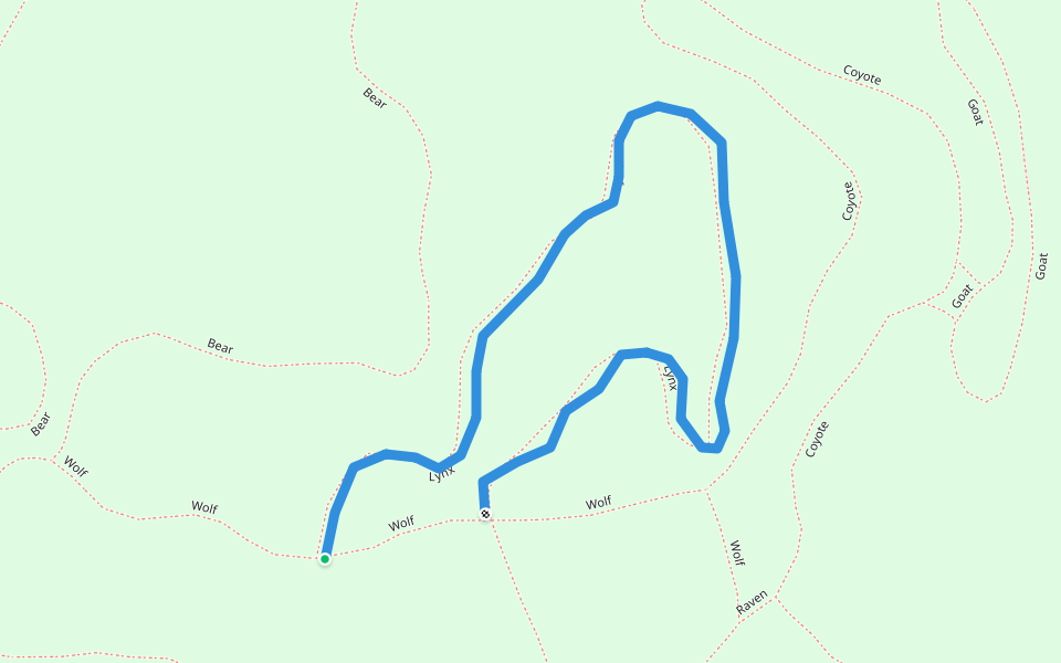 Lynx walking route map in Soldotna