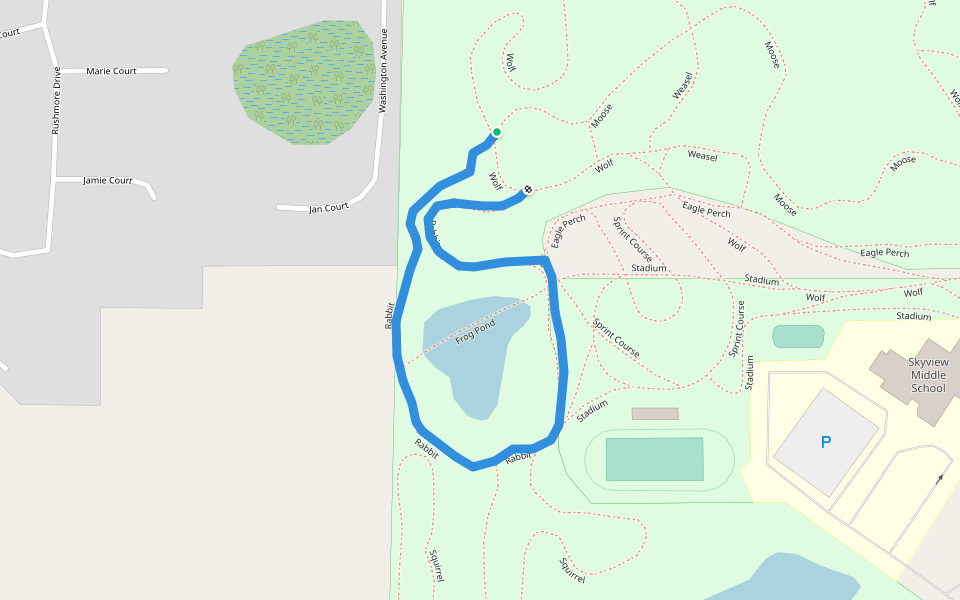 Rabbit walking route map in Soldotna