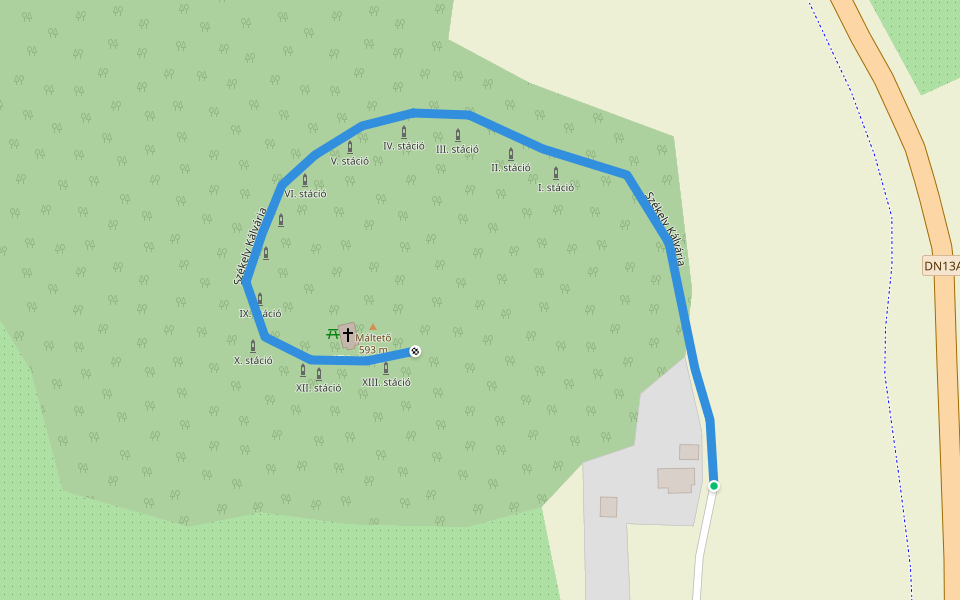 Strada Székely Kálvária walking route map in Odorheiu Secuiesc