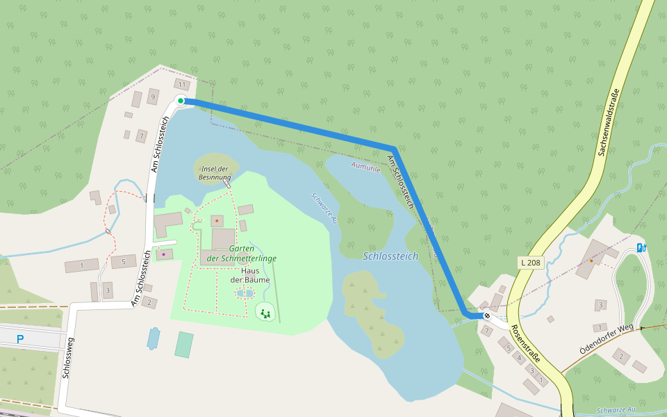 Am Schlossteich walking route map in Aumühle