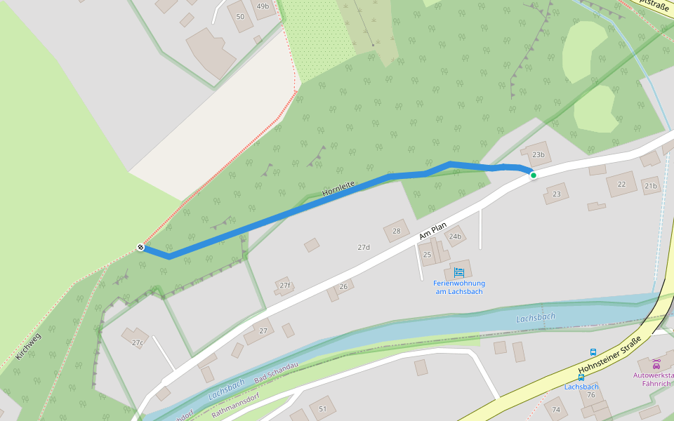 Hornleite walking route map in Bad Schandau