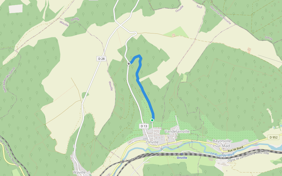 Chemein rural dit de sous Repont walking route map in Onville