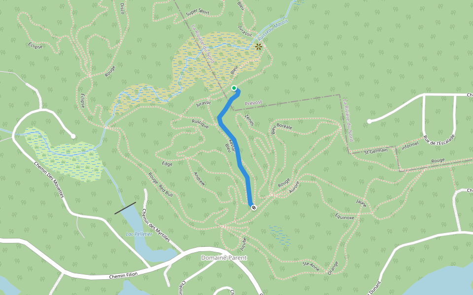 Kevlar walking route map in Sainte-Anne-des-Lacs