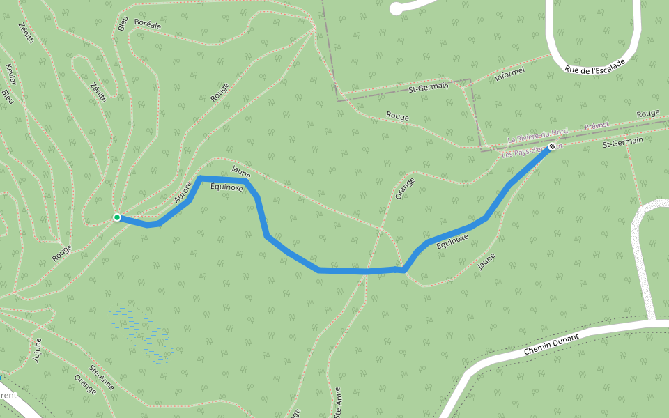 Équinoxe walking route map in Sainte-Anne-des-Lacs