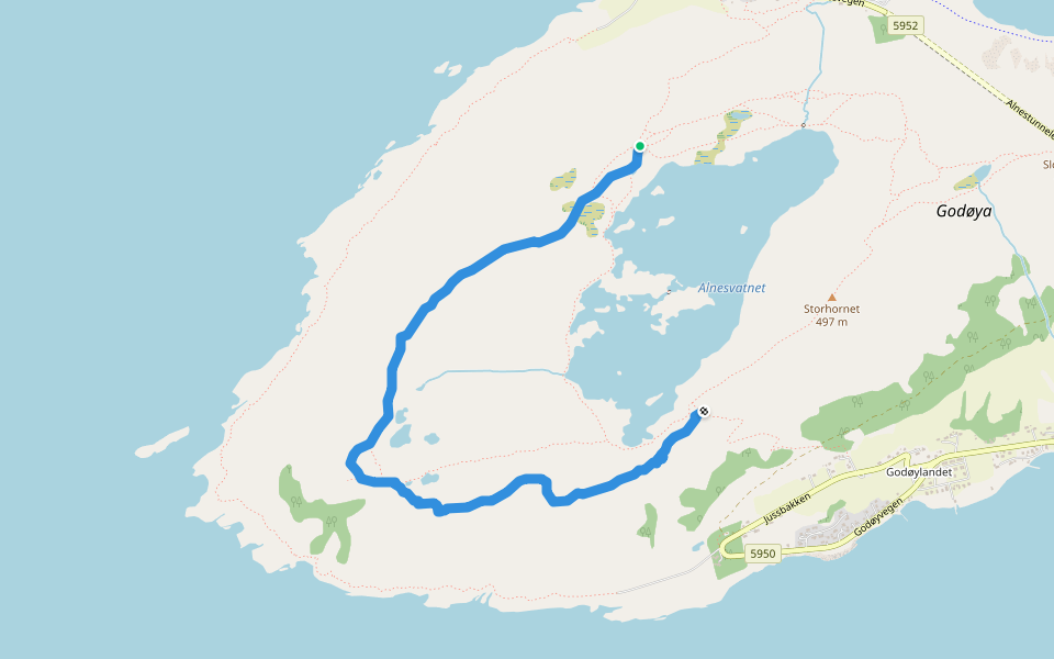 Rantane walking route map in Alnes