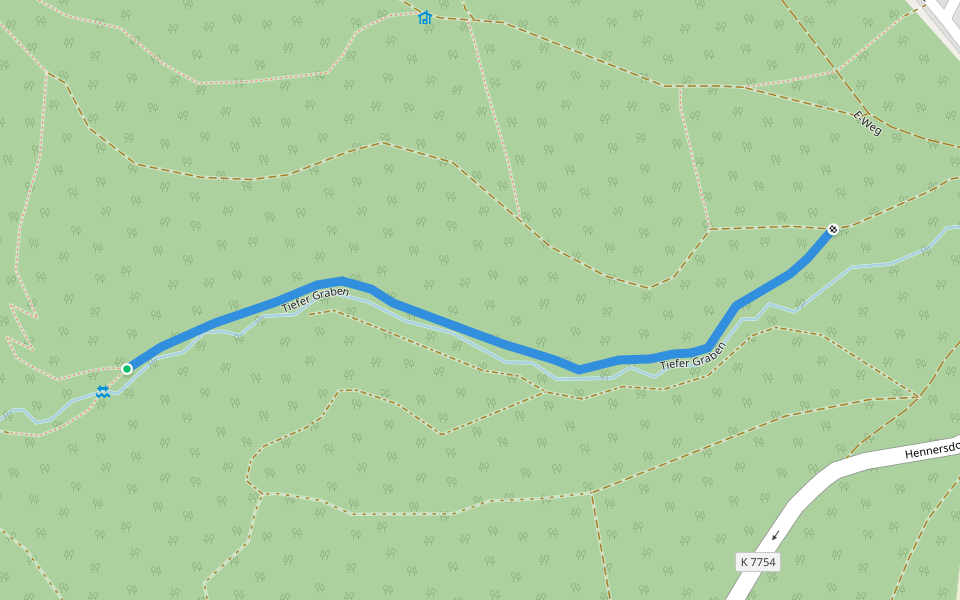 Tiefer Graben walking route map in Augustusburg