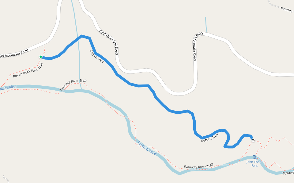 Return Trail walking route map in Lake Toxaway