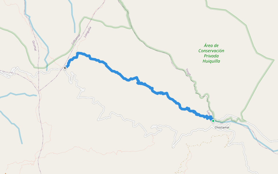 Choctamal - Yumal Pass Trail walking route map in Chachapoyas