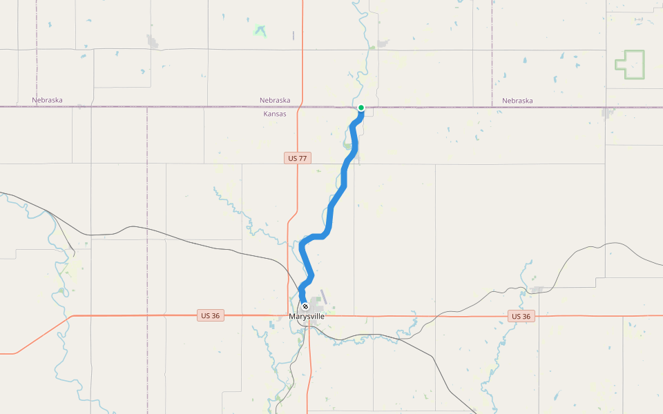 Blue River Trail walking route map in Wymore