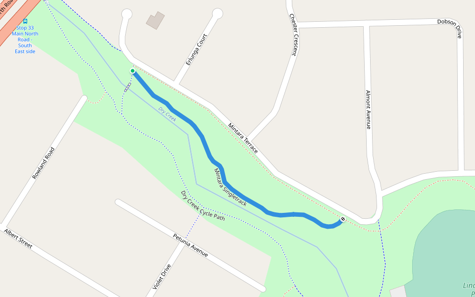 Mintara Singletrack walking route map in Pooraka