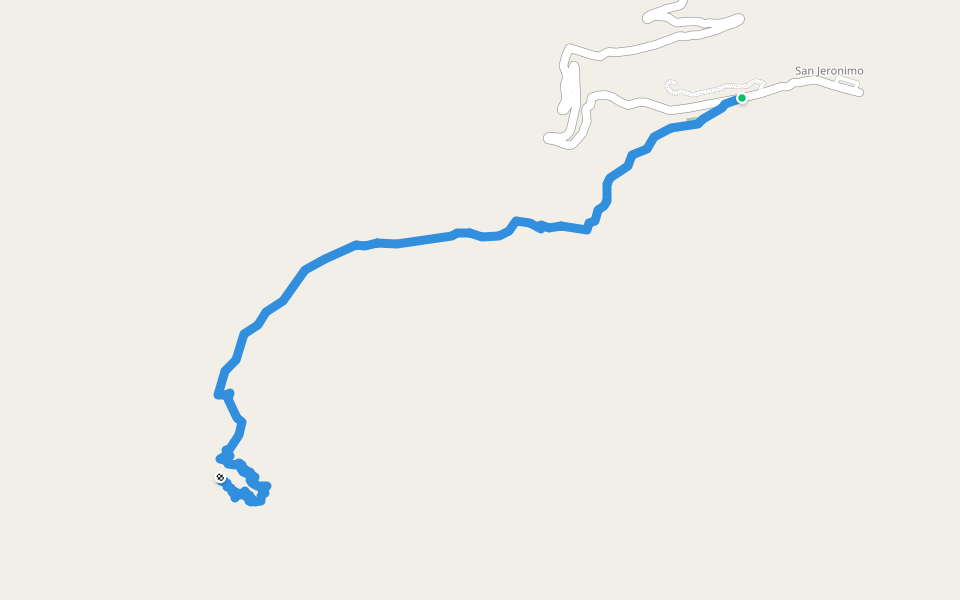 El Tigre Trail walking route map in Anexo San Jerónimo
