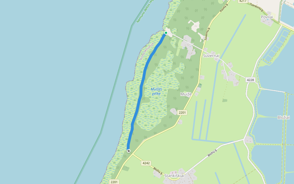 Kintų girininkijos pažintinės rekreacijos takas walking route map in Suvernai