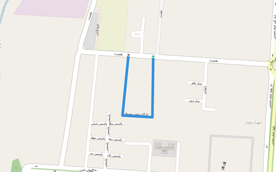 کارگاه تجهیز محیط walking route map in Eslamshahr