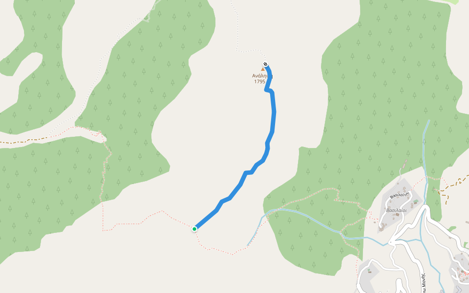 Μονοπάτι Ανάληψης walking route map in Lazarades