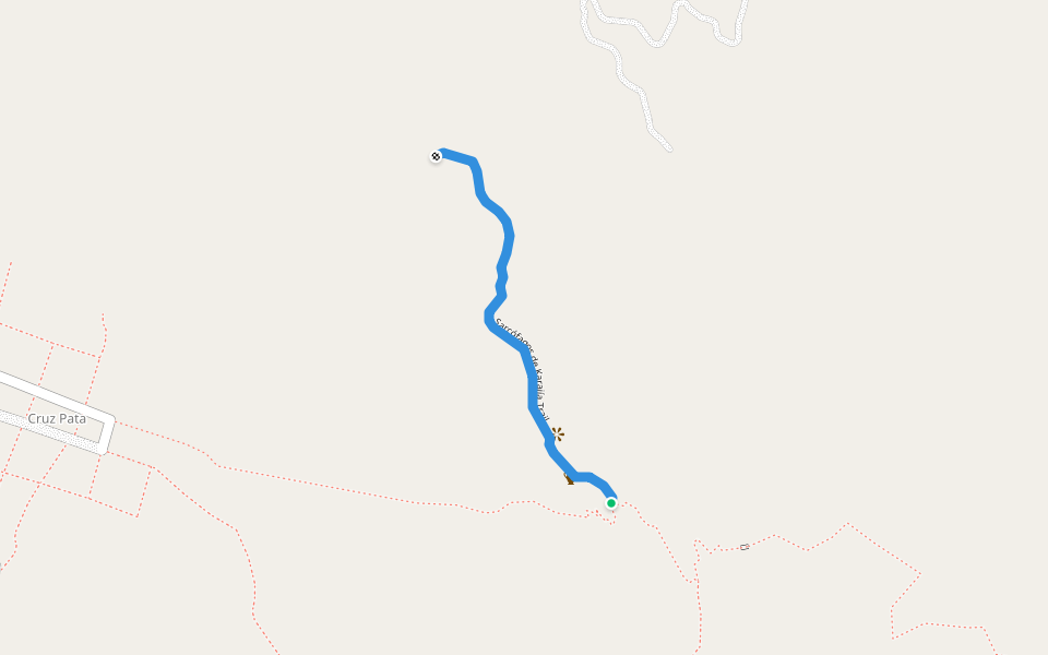Sarcófagos de Karajía Trail walking route map in Cohechán