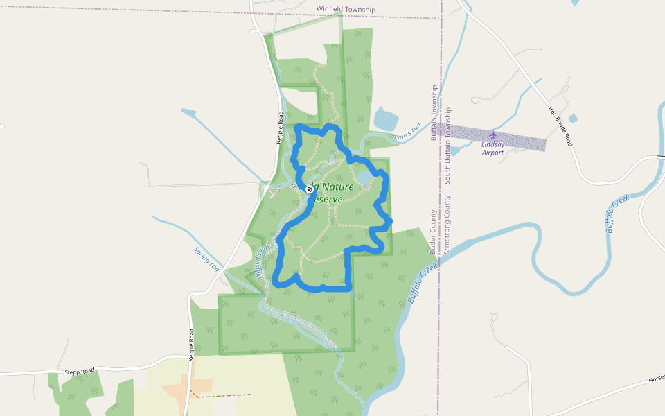 Loop Trail (Red Blaze) walking route map in Sarver