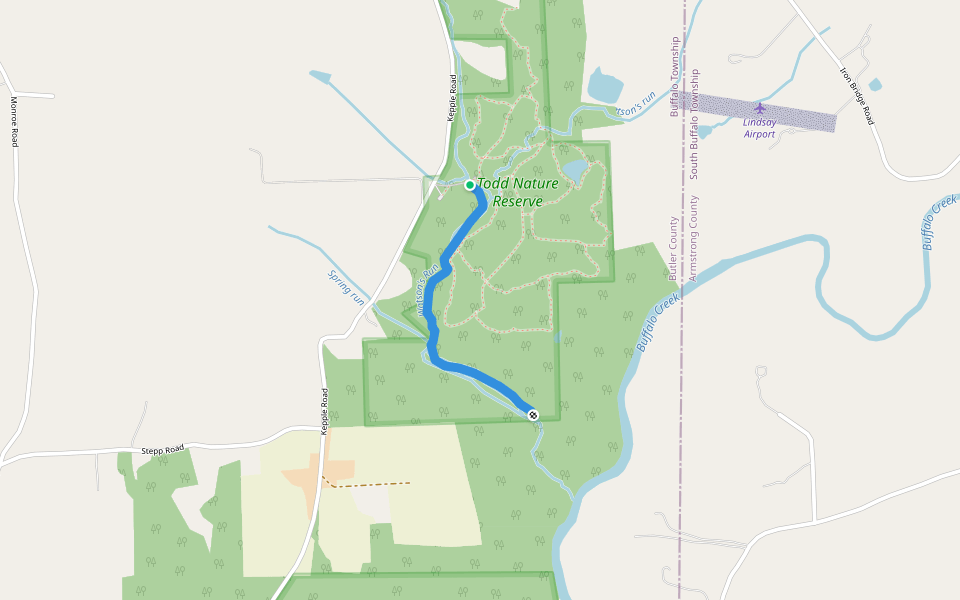 Ravine (Purple Blaze) walking route map in Sarver