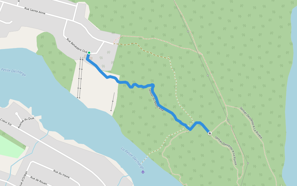 Sentier du Mont-Villa walking route map in Alma